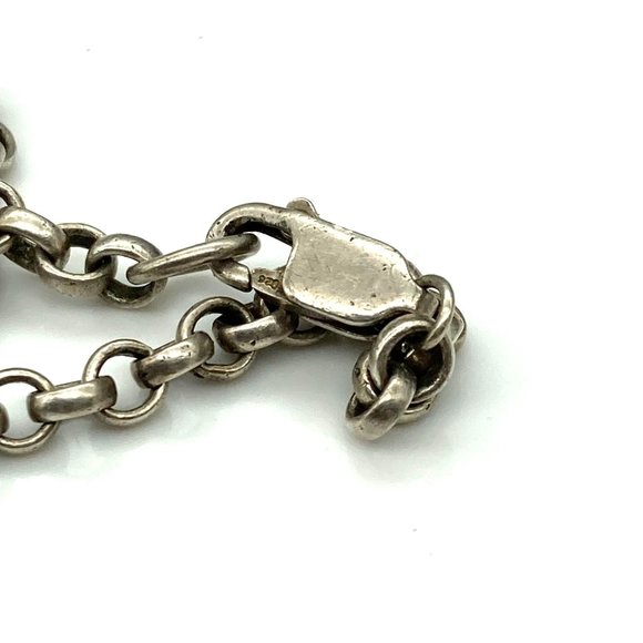 Vintage Sterling Silver Rolo Links Chain Bracelet - Picture 4 of 5